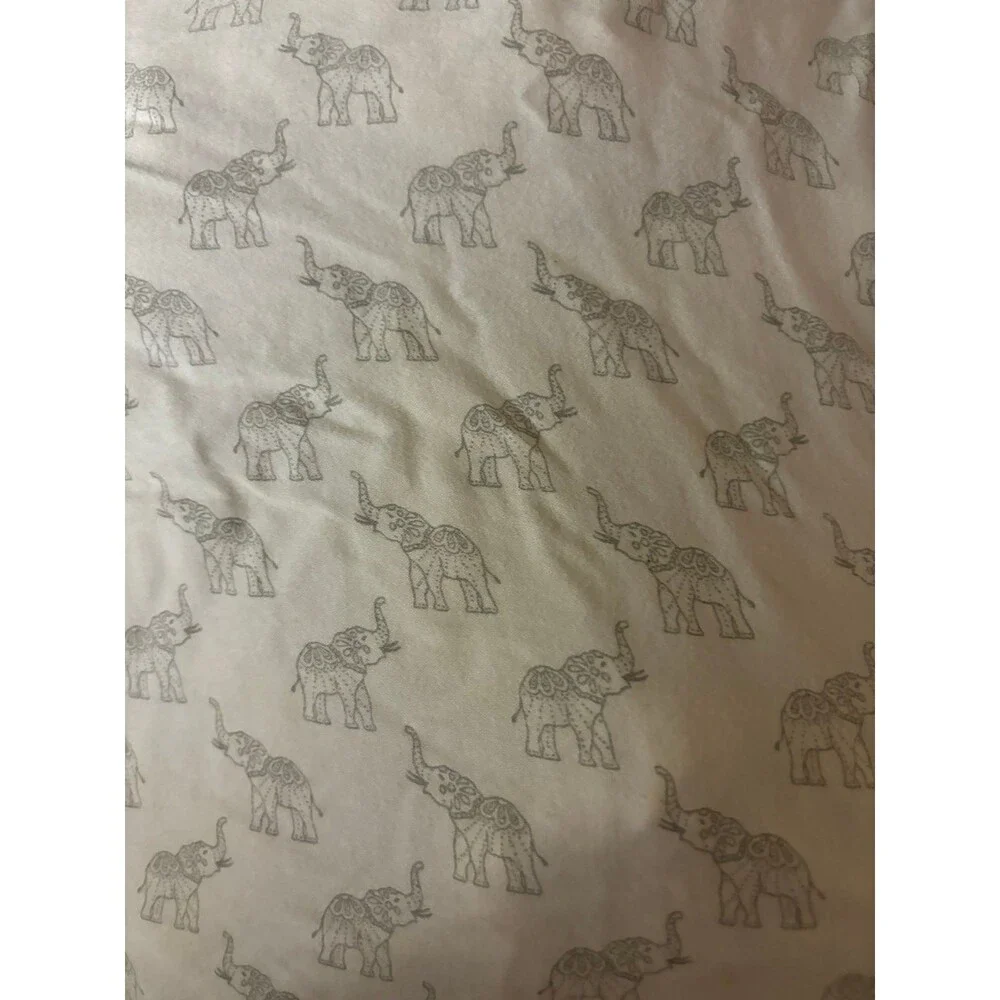 White and Grey Elephant Print Bedsheets - Size Full